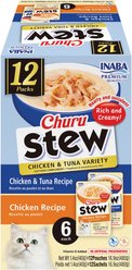 Inaba Churu Stew Chicken & Tuna Variety Cat Lickable Treat, 1.4-oz pouch, 12 count