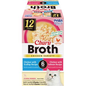 Inaba Churu Broth Chicken Variety Cat Lickable Treat, 1.4-oz pouch, 12 count