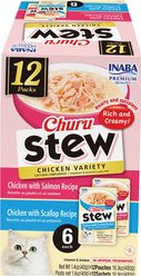 Inaba Churu Stew Chicken Variety Cat Lickable Treat, 1.4-oz pouch, 12 count