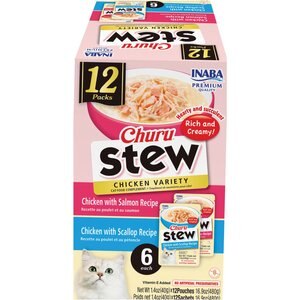 Inaba Churu Stew Chicken Variety Cat Lickable Treat, 1.4-oz pouch, 12 count