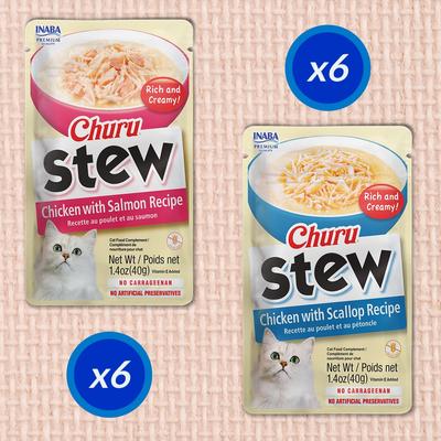 Show full view: Inaba Churu Stew Chicken Variety Cat Lickable Treat, 1.4-oz pouch, 12 count slide 4 of 10