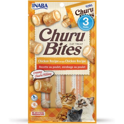 Inaba Inaba Churu Bites Chicken Wraps Chicken Recipe Grain-Free Cat Treats, 0.35-oz tube, 3 count