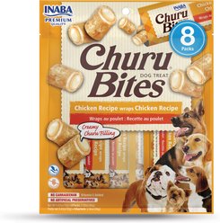 Inaba Churu Bites Wraps Chicken Recipe Grain-Free Soft & Chewy Dog Treats, 0.42-oz, pack of 8