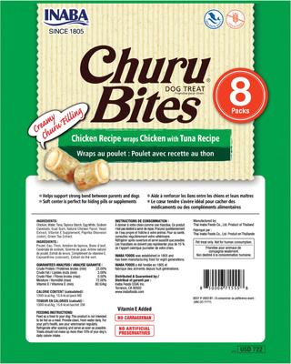 Show full view: Inaba Churu Bites Wraps Chicken with Tuna Recipe Grain-Free Soft & Chewy Dog Treats, 0.42-oz, pack of 8 slide 3 of 9