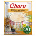 Inaba Churu Chicken Puree Variety Pack Grain-Free Lickable Cat Treat, 20 count