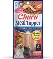 Inaba Churu Chicken Recipe Grain-Free Cat Lickable Treats Food Topper, 0.5-oz pouch, 4 count