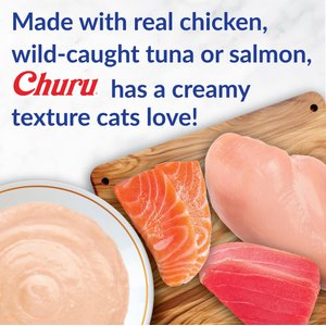 Inaba Churu Chicken Variety Scallop, Cheese, & Crab Recipe Creamy Puree Grain-Free Lickable Cat Treats, 0.5-oz tube, 20 count