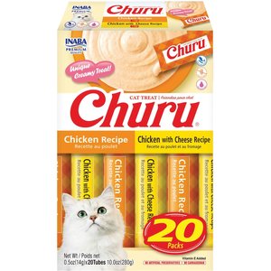 Inaba Churu Chicken Variety Pack Grain-Free Lickable Cat Treats, 0.5-oz tube, 20 count