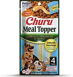 Inaba Churu Chicken with Cheese Recipe Dog Food Topper, 0.5-oz tube, 4 count