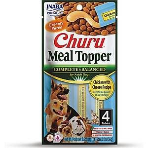 Inaba Churu Chicken with Cheese Recipe Dog Food Topper, 0.5-oz tube, 4 count