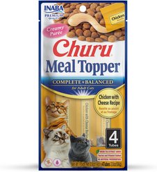 Inaba Churu Chicken with Cheese Recipe Grain-Free Cat Lickable Treats Food Topper, 0.5-oz pouch, 4 count