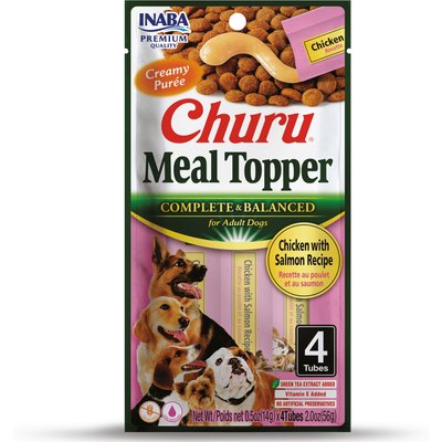 Inaba Inaba Churu Chicken with Salmon Recipe Dog Food Topper, 0.5-oz tube, 4 count