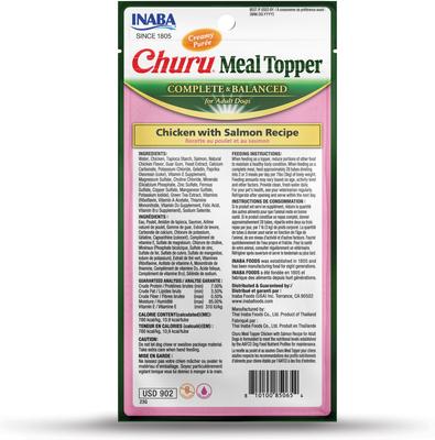 Show full view: Inaba Churu Chicken with Salmon Recipe Dog Food Topper, 0.5-oz tube, 4 count slide 3 of 10