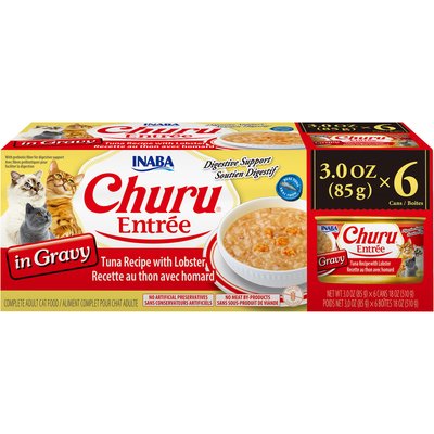 Inaba Inaba Churu Entree in Gravy Tuna Recipe with Lobster Wet Cat Food, 3-oz can, case of 6