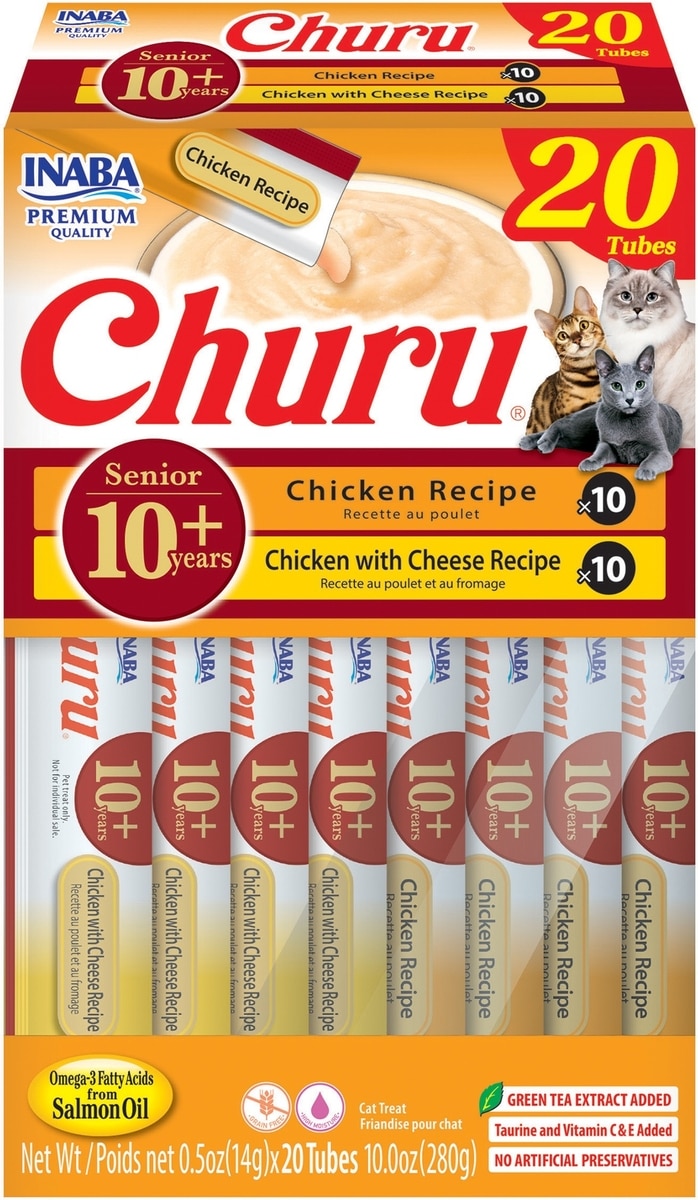 CHURUMI 10個セット INABA Churu for Senior 10+ Chicken Variety Lickable Cat Treats