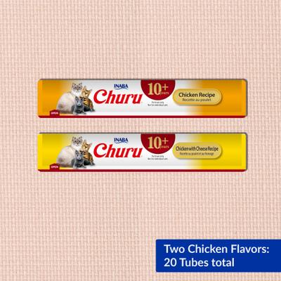 Show full view: Inaba Churu for Senior 10+ Chicken Variety Lickable Cat Treats, 0.5-oz tube, 20 count slide 4 of 9