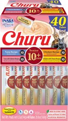 Inaba Churu for Senior 10+ Tuna & Chicken Variety Lickable Cat Treats, 0.5-oz tube, 40 count