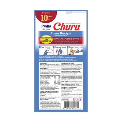 Show full view: Inaba Churu for Senior 10+ Tuna Recipe Lickable Cat Treats, 0.5-oz tube, 4 count slide 3 of 7