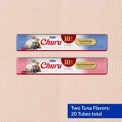 Show full view: Inaba Churu for Senior 10+ Tuna Variety Lickable Cat Treats, 0.5-oz tube, 20 count slide 4 of 10