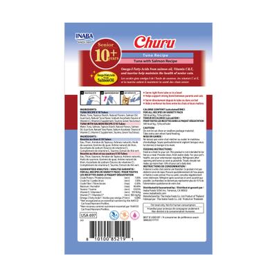 Show full view: Inaba Churu for Senior 10+ Tuna Variety Lickable Cat Treats, 0.5-oz tube, 20 count slide 3 of 10