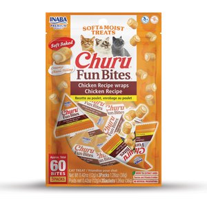 Inaba Churu Fun Bites Chicken Grain-Free Soft & Chewy Cat Treats, 0.42-oz, 3 count