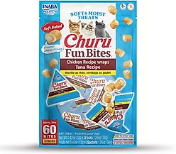 Inaba Churu Fun Bites Tuna Grain-Free Soft & Chewy Cat Treats, 0.42-oz, 3 count