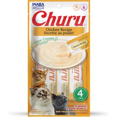 Inaba Churu Grain-Free Chicken Puree Lickable Cat Treat, 0.5-oz tube, pack of 4