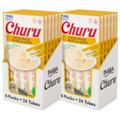 Inaba Churu Grain-Free Chicken Puree Lickable Cat Treat, 0.5-oz tube, pack of 48