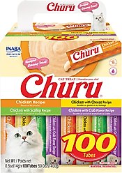 Inaba Churu Grain-Free Chicken Variety Lickable Cat Treat, 0.5-oz tube, 100 count