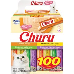 Inaba Churu Grain-Free Chicken Variety Lickable Cat Treat, 0.5-oz tube, 100 count