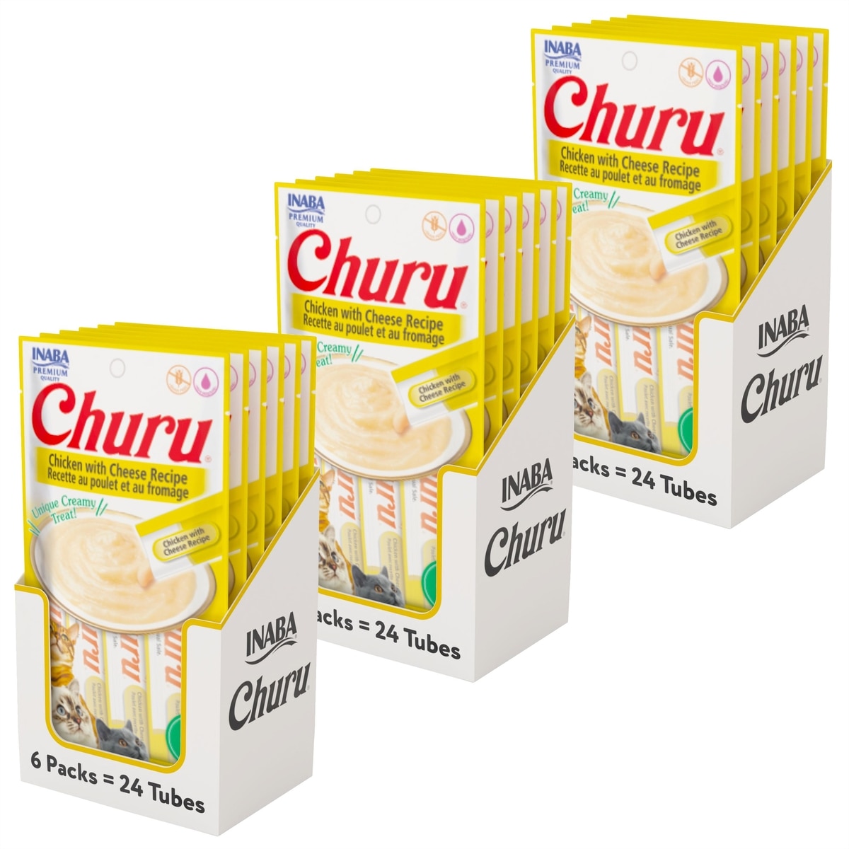 INABA Churu Grain-Free Chicken with Cheese Puree Lickable Cat