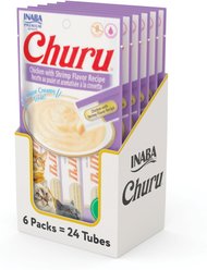Inaba Churu Grain-Free Chicken with Shrimp Flavor Puree Lickable Cat Treat, 0.5-oz tube, pack of 24