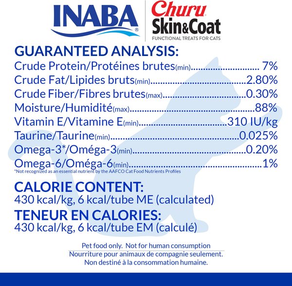 Inaba Churu Grain-Free Skin & Coat Chicken Recipe Lickable Cat Treat