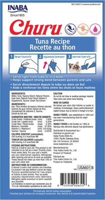 Show full view: Inaba Churu Grain-Free Tuna Puree Lickable Cat Treat, 0.5-oz tube, pack of 24 slide 3 of 12