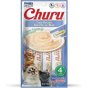Inaba Churu Grain-Free Tuna Puree Lickable Cat Treat, 0.5-oz tube, pack of 4