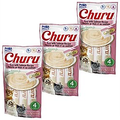 Inaba Churu Grain-Free Tuna with Salmon Puree Lickable Cat Treat, 0.5-oz tube, pack of 12