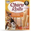 Inaba Churu Rolls Chicken with Salmon Recipe Grain-Free Soft & Chewy Dog Treats, 0.42-oz, pack of 8