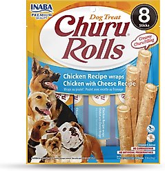 Inaba Churu Rolls Chicken with Cheese Recipe Grain-Free Soft & Chewy Dog Treats, 0.42-oz, pack of 8