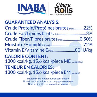 Show full view: Inaba Churu Rolls Chicken with Cheese Recipe Grain-Free Soft & Chewy Dog Treats, 0.42-oz, pack of 8 slide 6 of 7