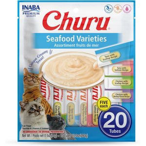 INABA Churu Seafood Puree Variety Pack Grain-Free Lickable