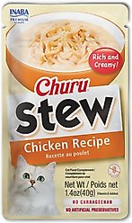 Inaba Churu Stew Chicken Recipe Grain-Free Lickable Cat Treats, 1.4-oz pouch