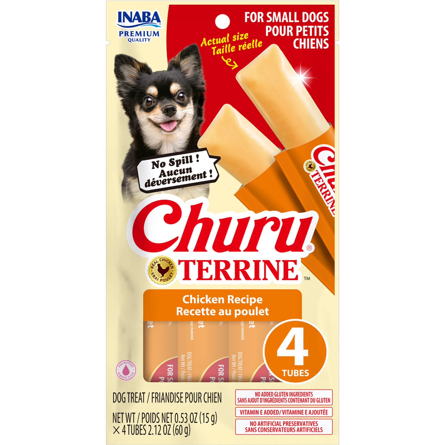 Inaba Churu Terrine Chicken Recipe Soft Dog Treat, 4 count, Small