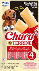 Inaba Churu Terrine Chicken Recipe with Beef Soft Dog Treat, 4 count, Large