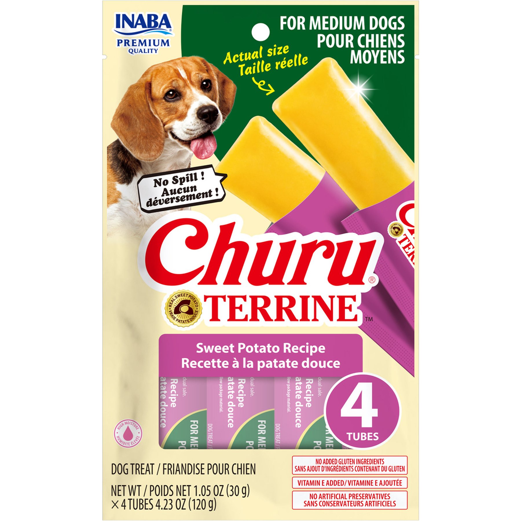 Inaba Churu Terrine Sweet Potato Soft Dog Treat, 4 count, Medium