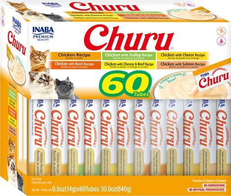 Show full view: Inaba Churu Tuna Creamy Puree + Chicken Variety Pack Lickable Cat Treats slide 6 of 10
