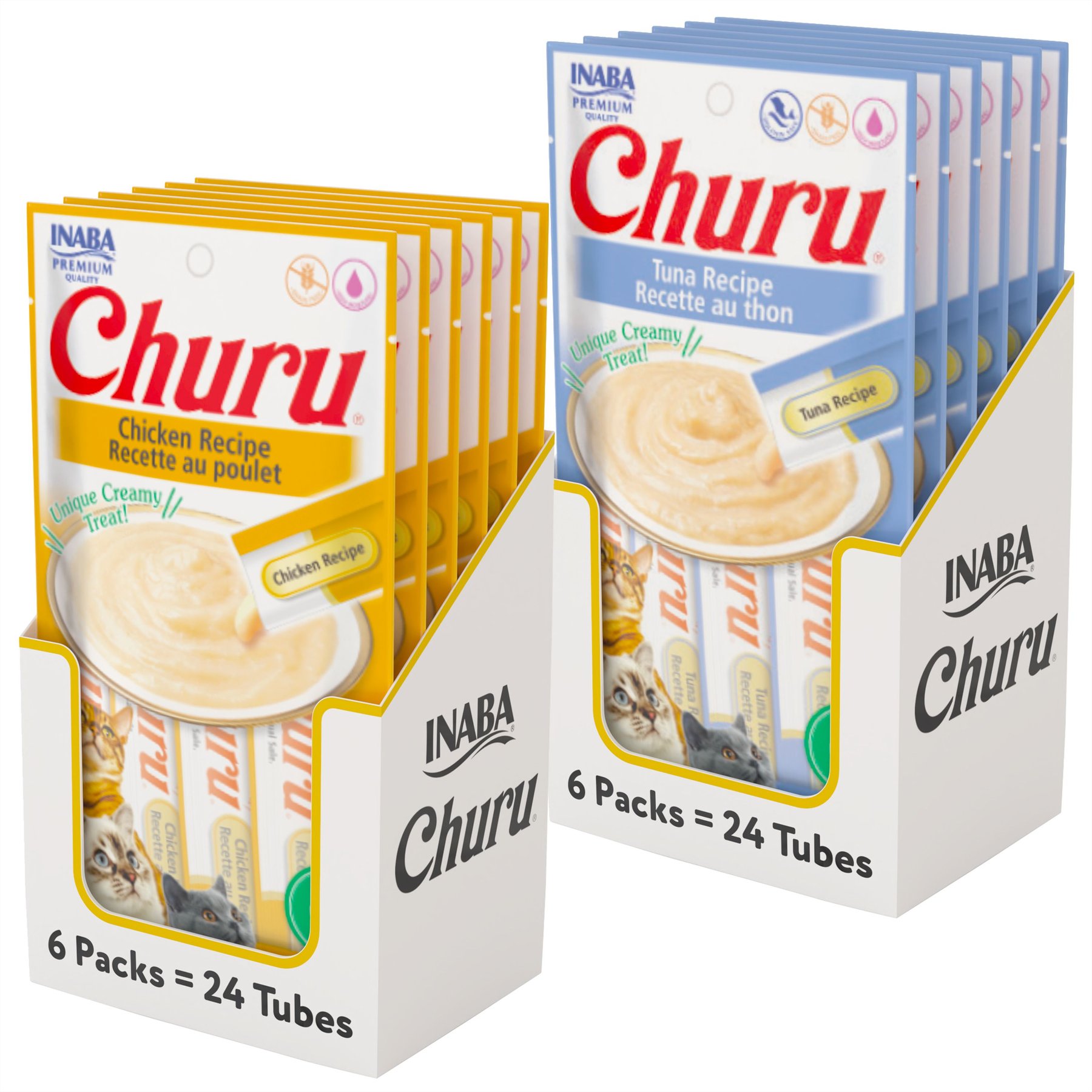 Inaba Churu Tuna Puree + Chicken Lickable Cat Treats