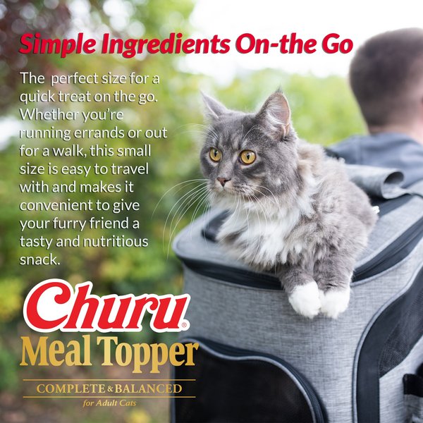 Inaba Churu Tuna Recipe Grain-Free Cat Lickable Treats Food Topper, 0.5-oz pouch