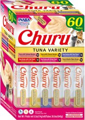 Inaba Churu Tuna Variety Creamy Puree Grain-Free Lickable Cat Treats, 0.5-oz tube, 60 count