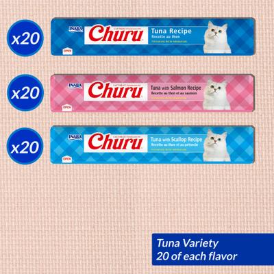 Show full view: Inaba Churu Tuna Variety Pack Grain-Free Lickable Cat Treats, 0.5-oz tube, 60 count slide 4 of 11