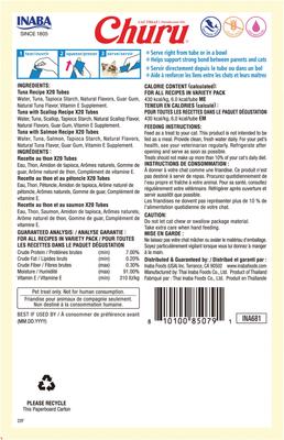 Show full view: Inaba Churu Tuna Variety Pack Grain-Free Lickable Cat Treats, 0.5-oz tube, 60 count slide 3 of 11